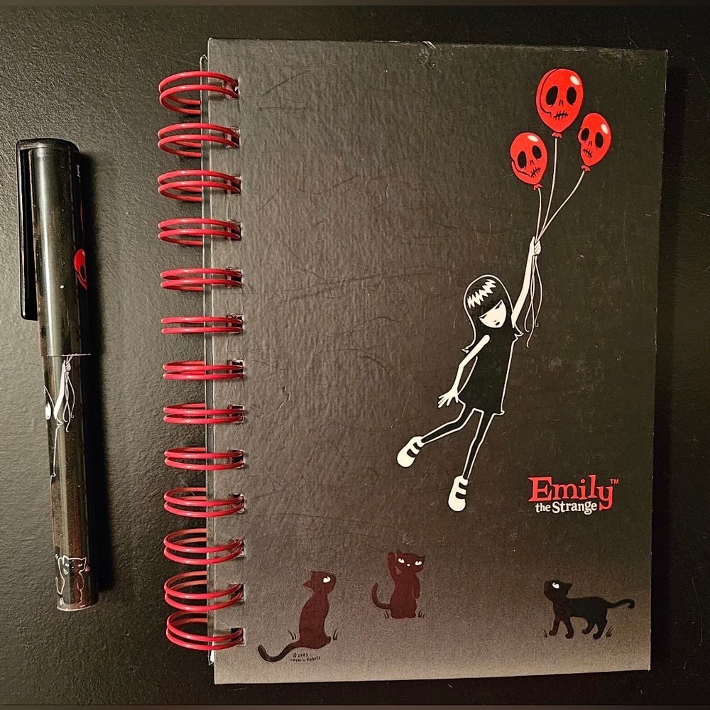 Emily the Strange Black & Red Spiral Notebook